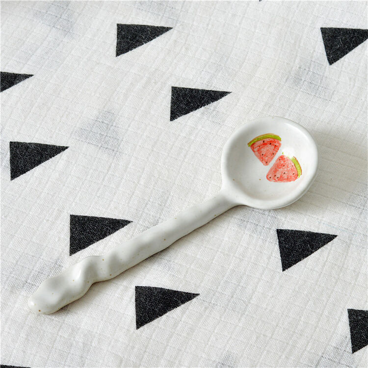 全场2件9折新品陶瓷勺子饭勺创意汤勺可爱手绘瓷勺韩式个性清新长柄