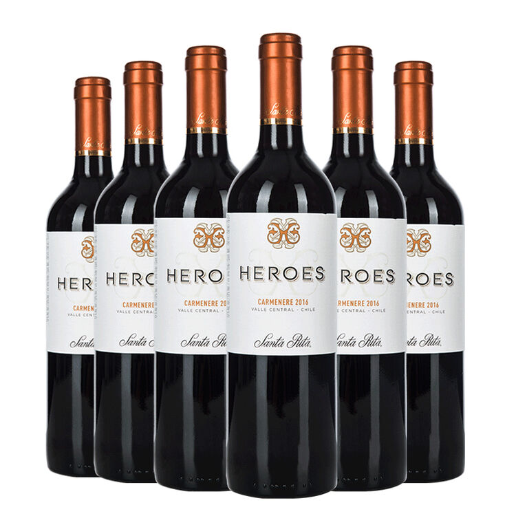 中粮名庄荟 santa rita圣丽塔英雄葡萄酒智利原瓶进口红酒 佳美娜箱装