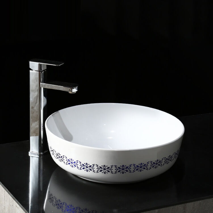 洗手盆青花瓷洗脸盆陶瓷彩色台上盆彩花个性家装卫浴酒店公共 无龙头
