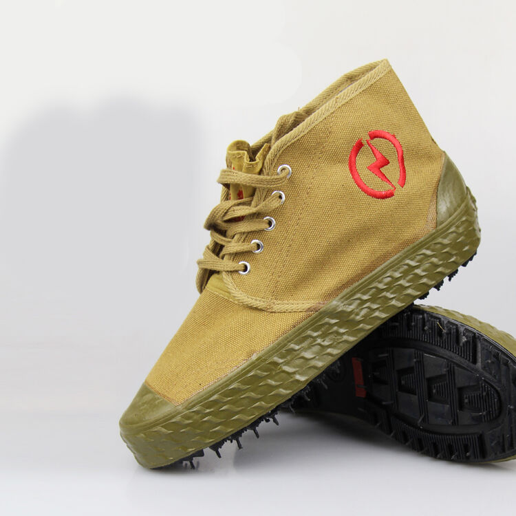 5/10kv电工劳保帆布夏季透气高帮男女电力高压黄胶鞋解放鞋 10kv绝缘