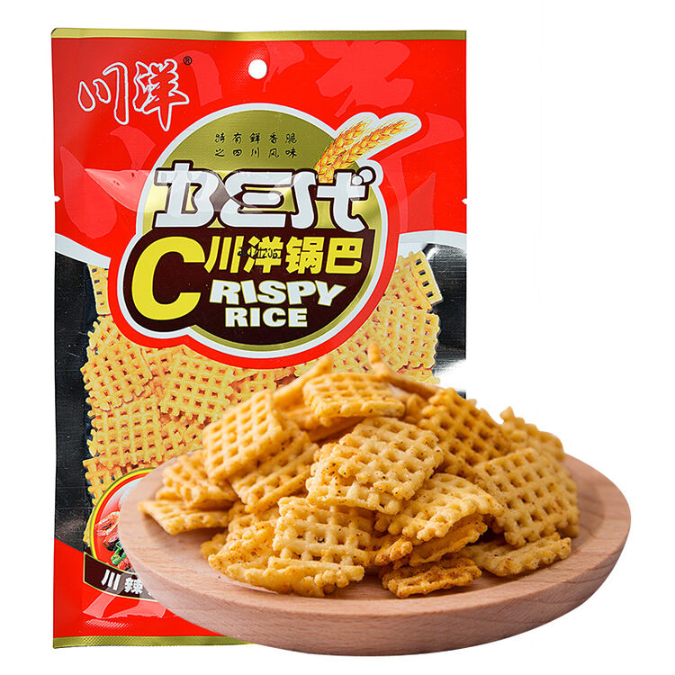 川洋 锅巴70g(麻辣烧烤葱香黑胡椒)4味可选 休闲零食 川辣烧烤味