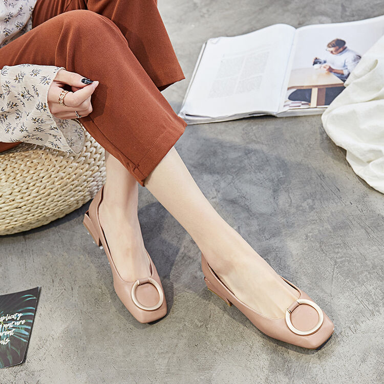 lalpina意大利袋鼠单鞋女2018春秋新品百搭时尚女鞋舒适韩版方扣学生