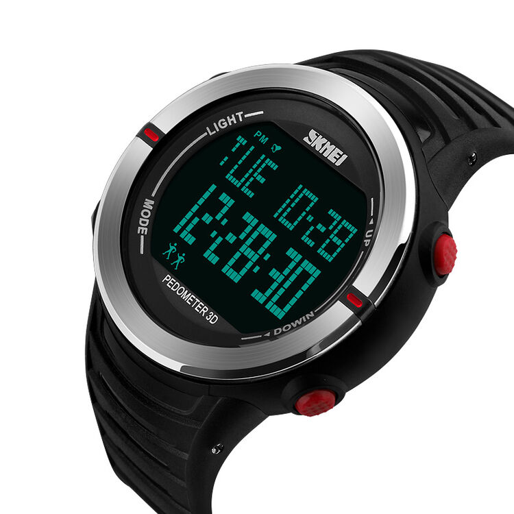 时刻美(skmei)手表 男智能运动手表青少年学生电子表多功能闹钟3d计步