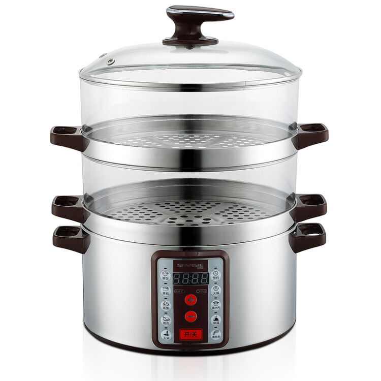 冠兴32cm多功能电蒸锅家用商用防干烧 定时保温电蒸笼