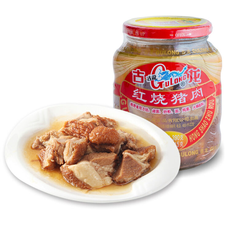 古龙食品gulong 红烧猪肉390g厦门特产居家 户外旅行罐头食品 肉类