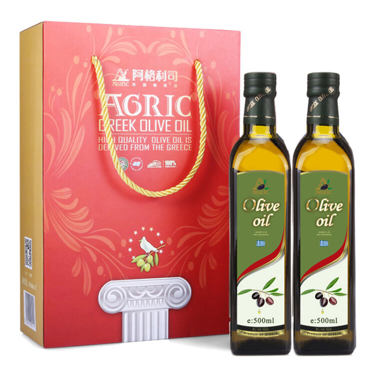 阿格利司（AGRIC）纯正橄榄油礼盒500ml*2 希腊原装进口  节日礼盒团购礼盒 光明服务菜管家商品 