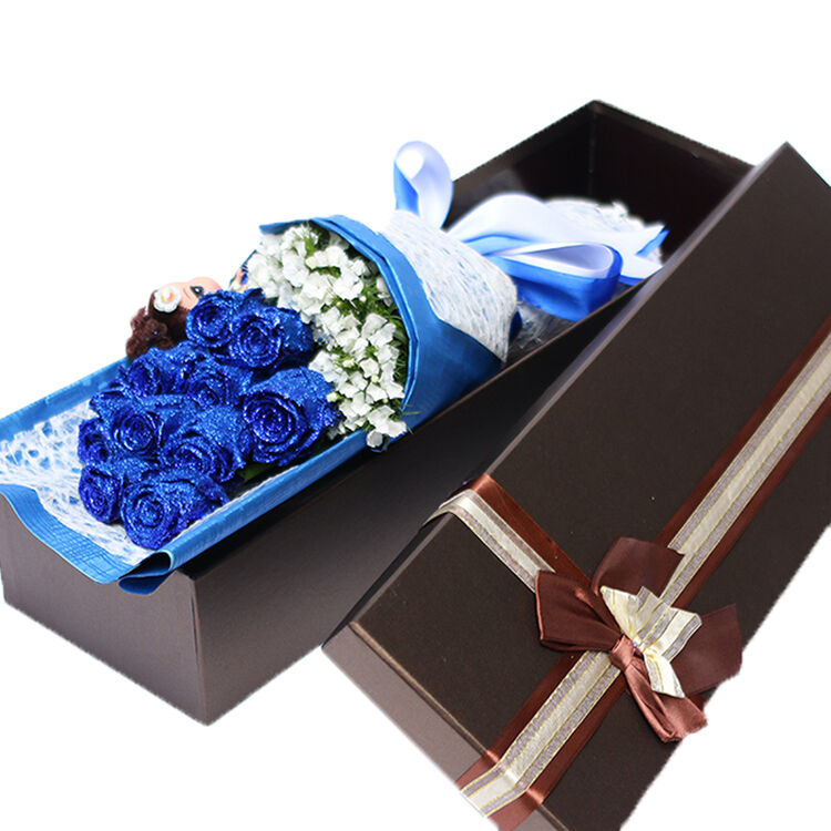 11朵蓝色妖姬蓝玫瑰礼盒鲜花速递长春同城沈阳送花南昌长沙鲜花店 11