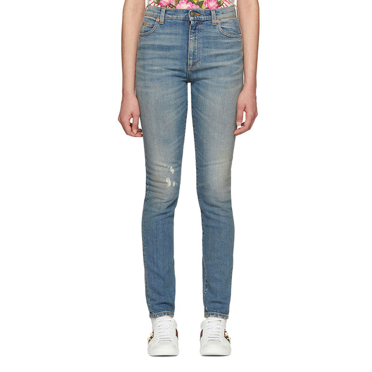 古驰(gucci)女士牛仔裤 纯棉 磨损 刺绣 8404ss2698