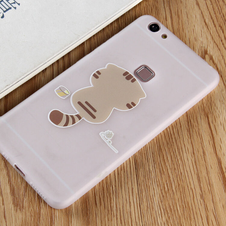 vivox6手机壳 硅胶女款软壳彩绘浮雕全包边卡通vivox6plus手机套 猫咪