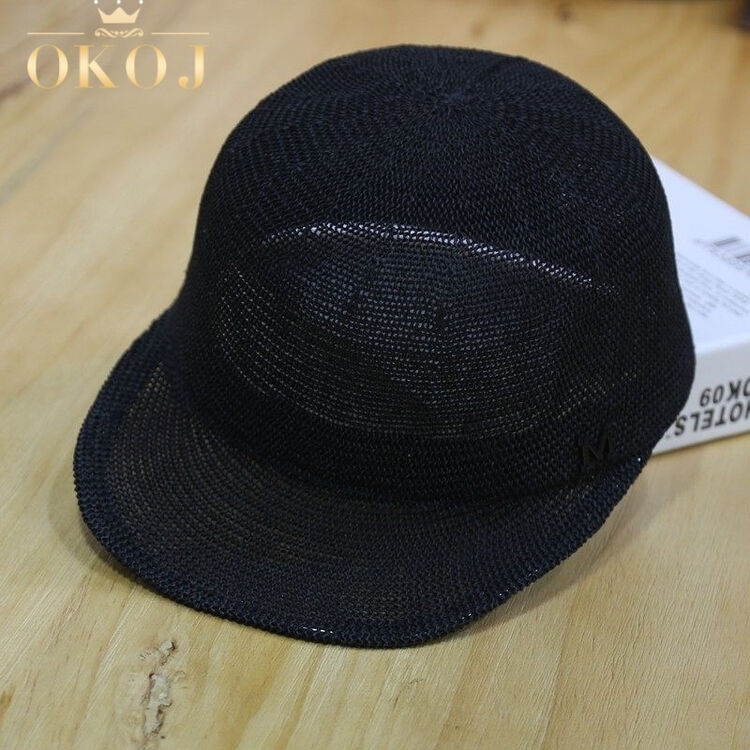 okoj字母马术帽子夏季新款帽子女时尚复古骑士帽男女夏季透气沙滩帽