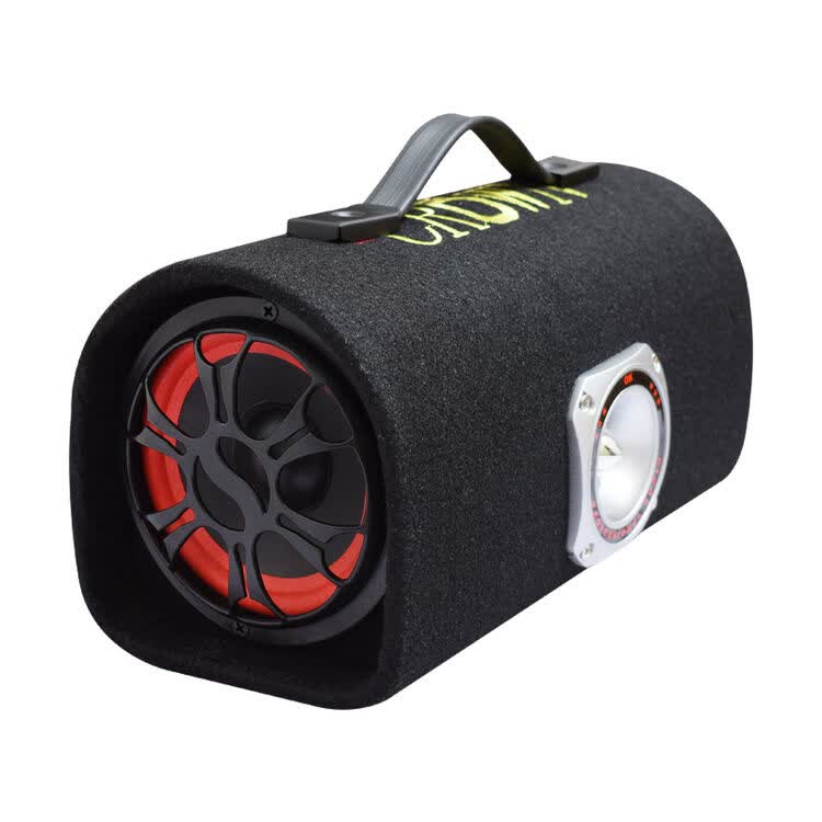 圆筒形蓝牙车载重低音炮摩托汽车220v家用电脑音箱12v24v货车音响 8寸