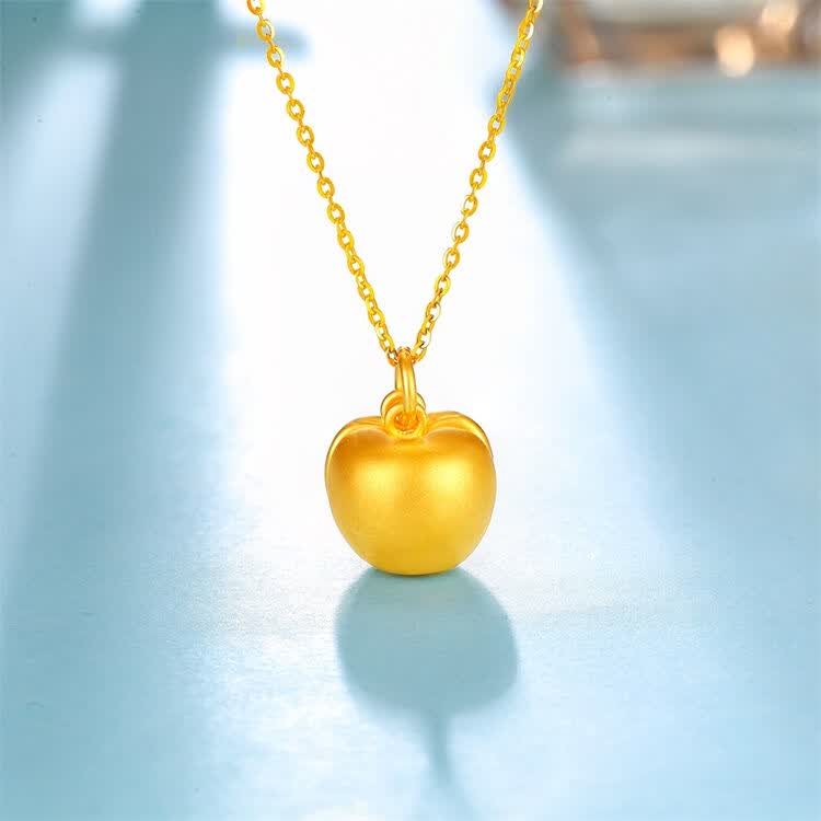 tsl/谢瑞麟新品黄金吊坠3d硬金平安福字苹果足金项链挂坠xh851 定价金