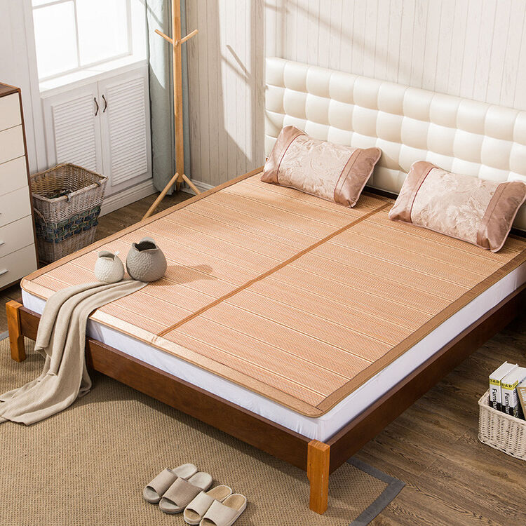 吉瑞妮(jiruini)凉席 1.8m床2.0双人2x2.2竹席可折叠夏季1冰丝席1.