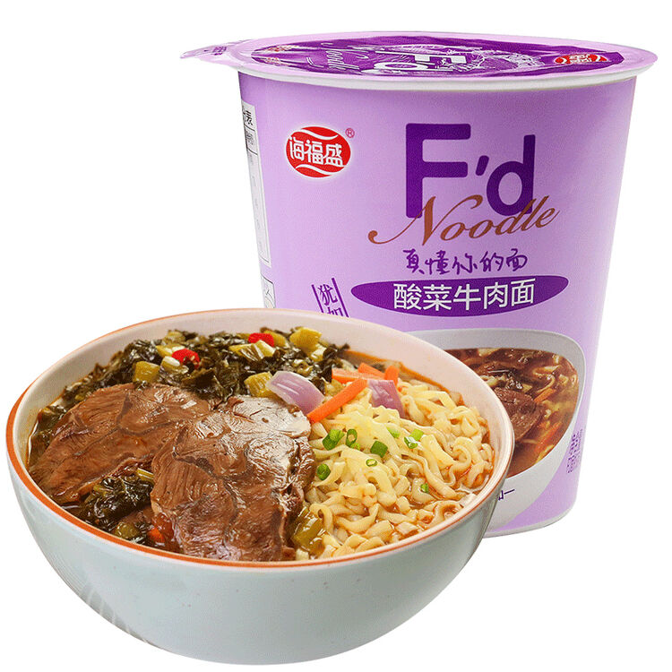 海福盛 方便面 酸菜牛肉面 非油炸fd冻干面 泡面杯面78g
