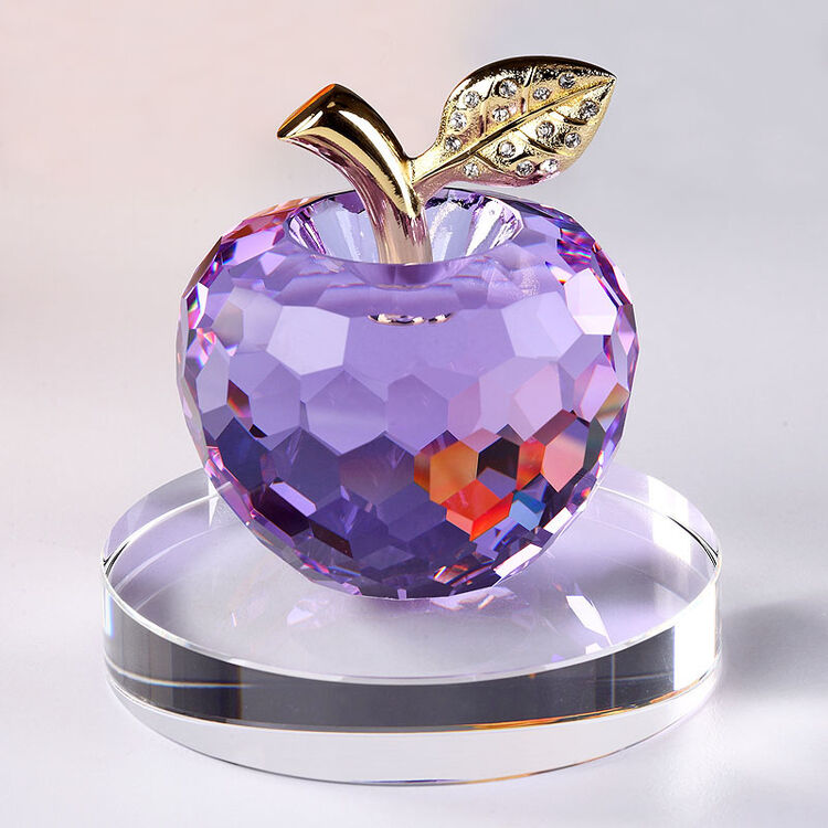 都爵族 水晶苹果汽车摆件 汽车饰品 内装饰用品 仪表台 汽车用品 紫色