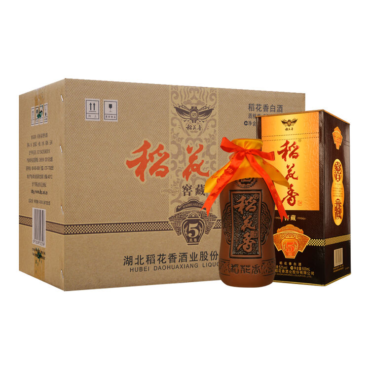 稻花香 窖藏五年 浓香型白酒 52度500ml*6瓶 整箱装