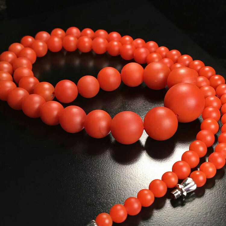 玫之尔天然保山南红塔链颜色红润满肉