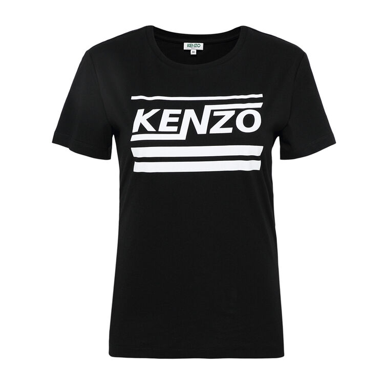 高田贤三kenzo凯卓女装 2018新款女t字母logo黑色时尚休闲短袖t恤