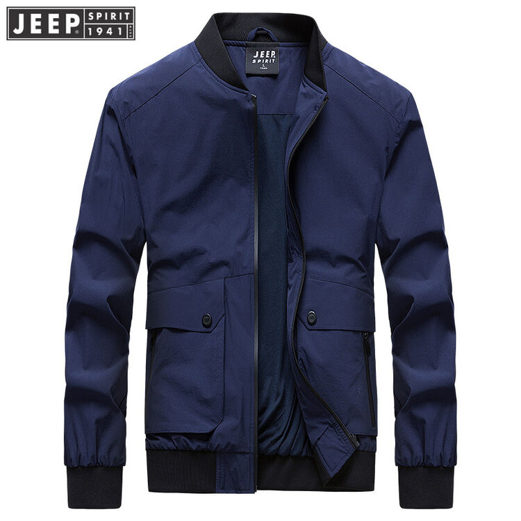 jeep夹克男士休闲棒球服外套男春秋季宽松大码男装青年帅气上衣服