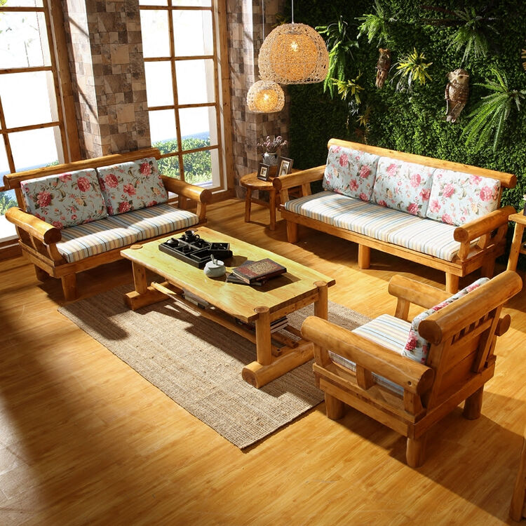 doxa柏木实木单人沙发 双人 三人沙发原木组合客厅木沙发家具 只有