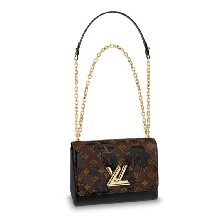 全球购 奢侈品 路易威登 lv女包 女士monogram涂层帆布 牛皮镶饰链条