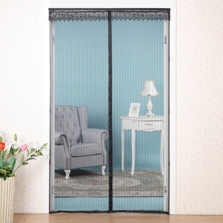 防蚊门帘滑动式纱门防蚊虫防尘磁性软帘diy尺寸可调加密沙门 咖啡色