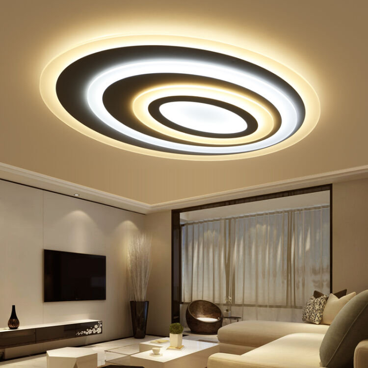 新款椭圆形客厅灯现代简约led吸顶灯超薄创意卧室餐厅大厅灯具 直径