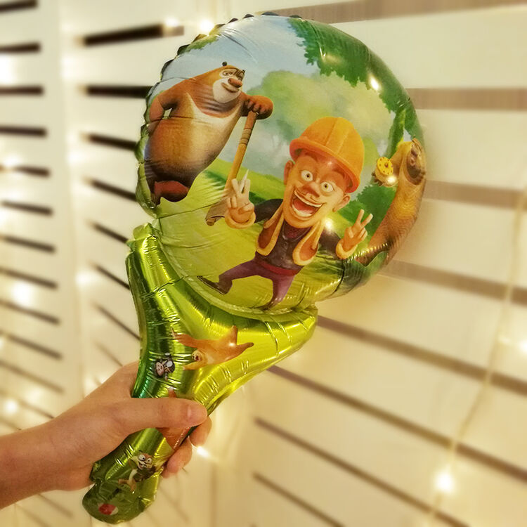 气球儿童多款卡通铝膜气球可爱打击棒地推充气气球 光头强(50)