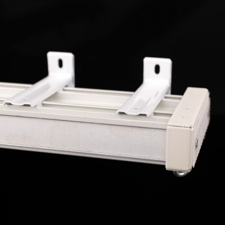 窗帘盒铝合金直轨双轨单杆罗马窗帘杆窗帘轨道魔术 单轨盒 铁码