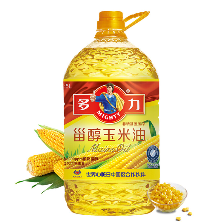 多力【张若昀同款】压榨玉米油5L 非转基因食用油 光明服务菜管家商品 