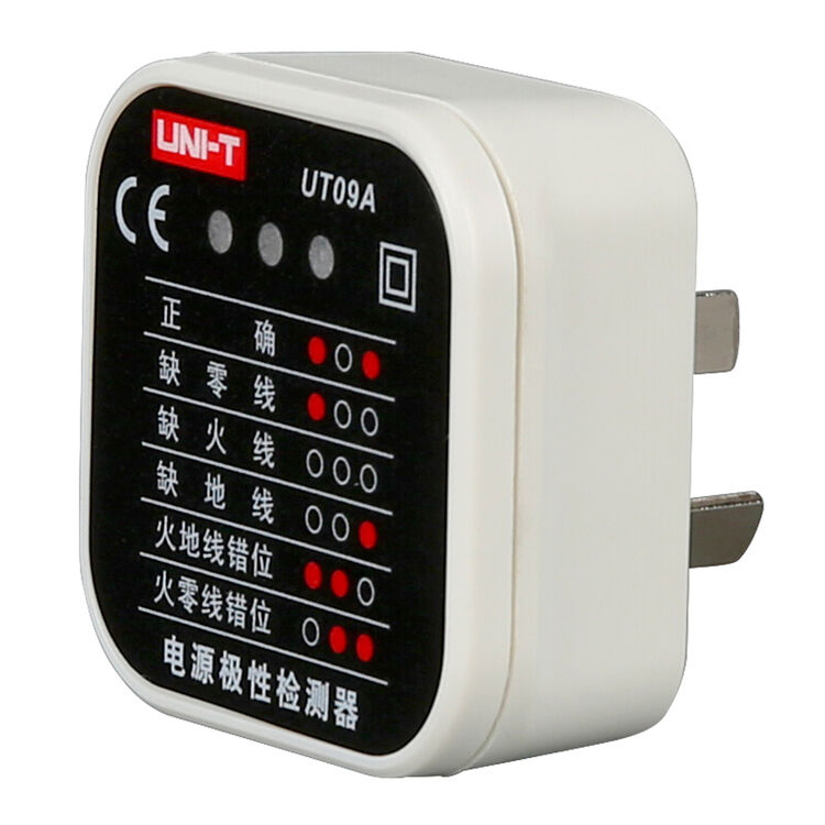 优利德(uni-t)电源极性测试仪 ut09a 插座检测器地线零线火线插头极性