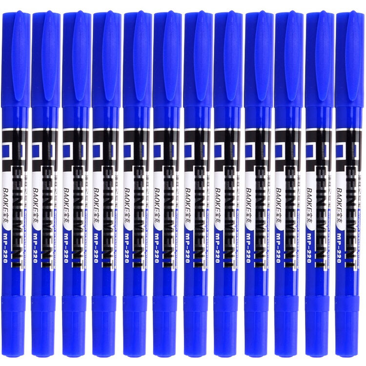 宝克(baoke) mp220 油性双头记号笔 蓝色 12支/盒