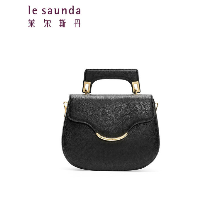 莱尔斯丹 专柜款时尚手提单肩斜挎女包8th7511b 黑色 均码