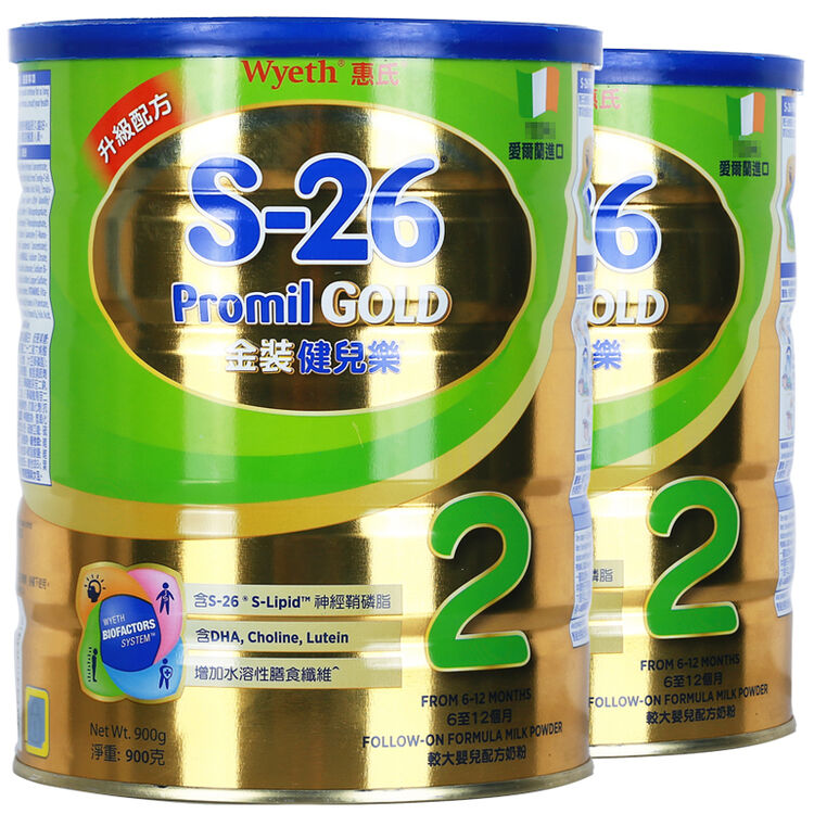 惠氏(wyeth) 港版金装婴幼儿奶粉 2段6-12月 900g 2罐装