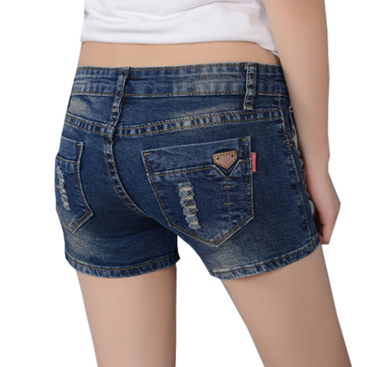 享穿 女装牛仔短裤女夏季中腰学生热裤显瘦弹力修身磨破洞韩版潮紧身
