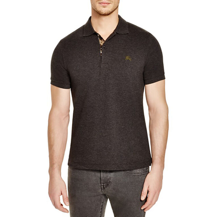 burberry brit/巴宝莉 男士棉质纯色polo衫 经典翻领短袖 dark