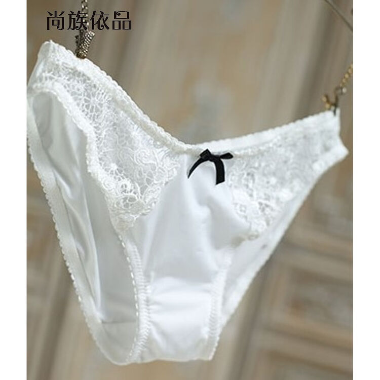 尚族依品 欧美内衣性感透明蕾丝水溶刺绣女士三角内裤 白色 s
