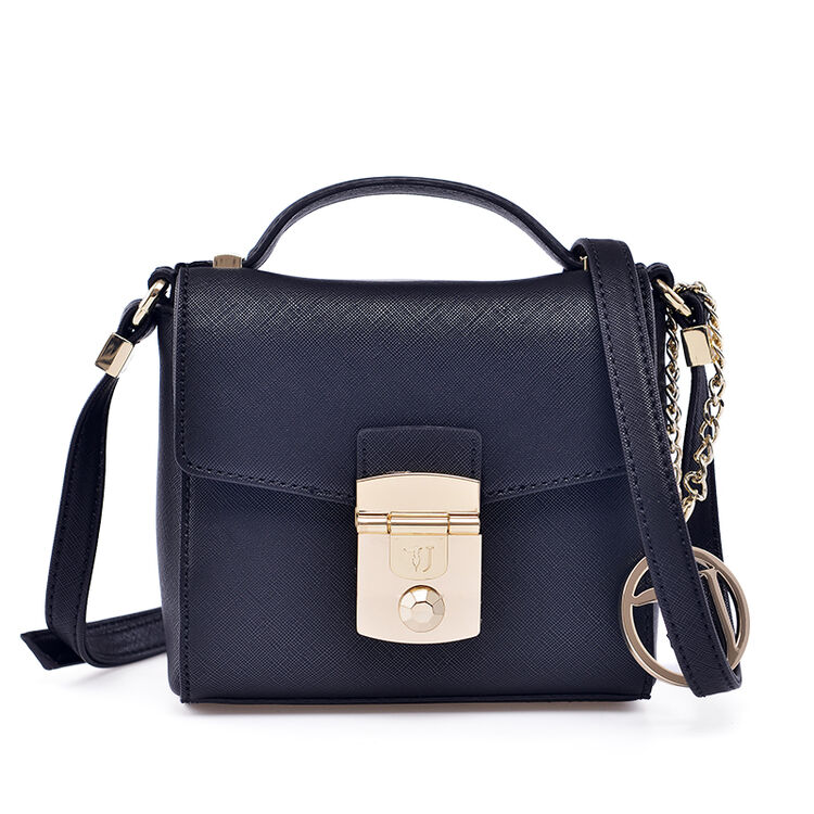 trussardi jeans杜鲁萨迪 18春夏 女士黑色聚氨酯迷你斜挎包75b00017