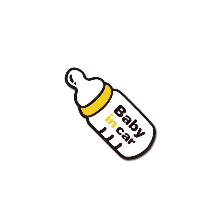 浮生 汽车反光贴纸baby in car车贴宝宝在车内奶嘴个性趣味可爱婴儿