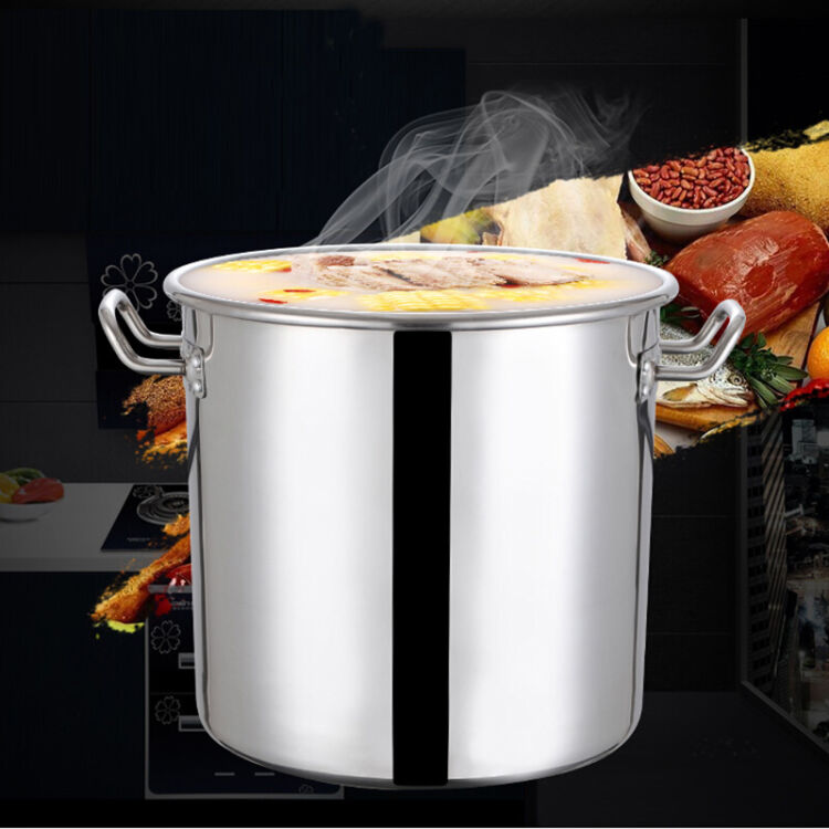 乐厨乐 加厚汤锅商用汤桶304不锈钢卤味桶加厚水桶油圆桶大容量大汤桶