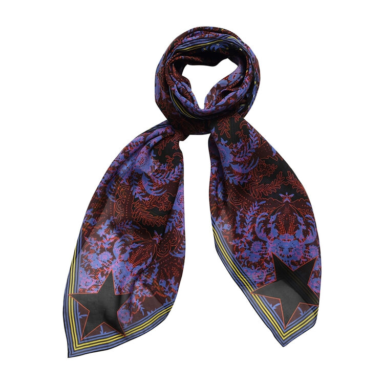 givenchy纪梵希丝巾 女士多色底植物星星印花长方形丝巾 奢侈品方巾