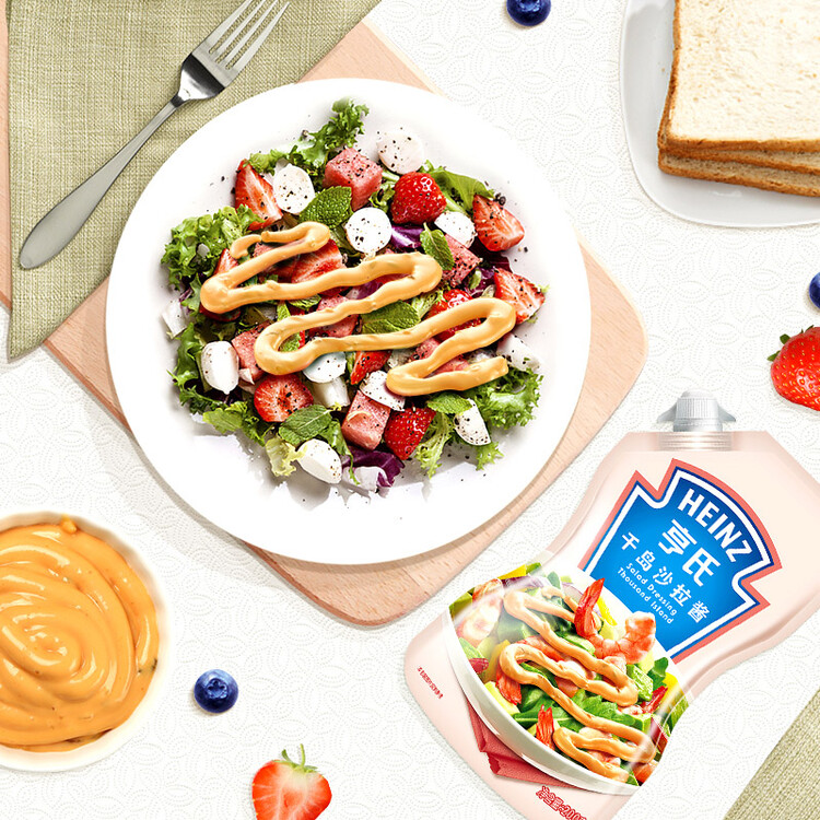 亨氏(Heinz) 沙拉酱 千岛沙拉酱200g 千岛酱蔬菜水果沙拉寿司酱 菜管家商品