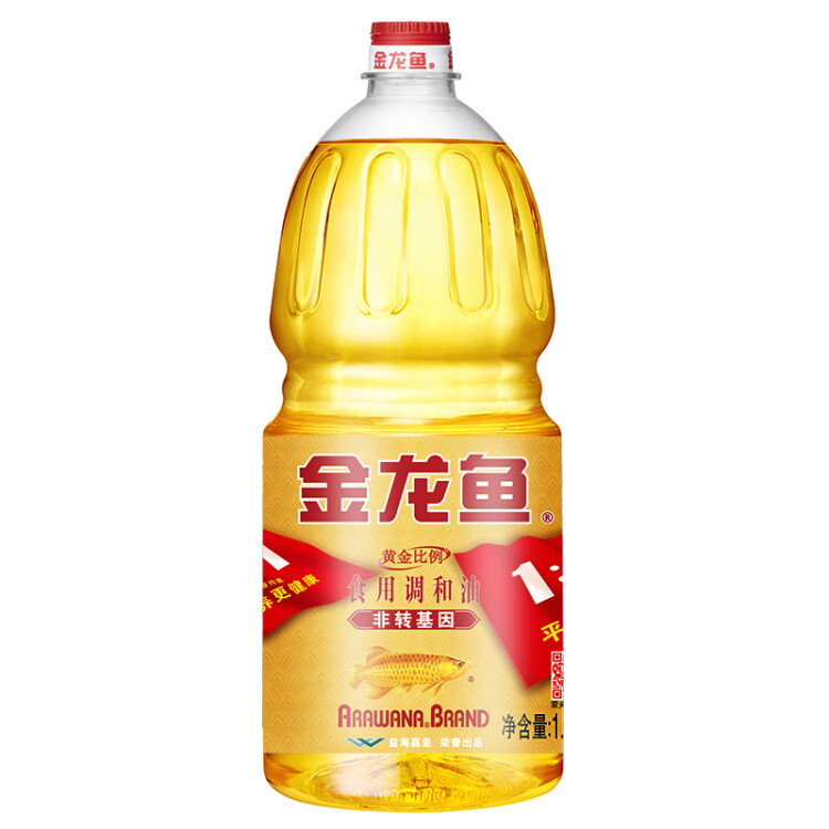 金龍魚 食用油 非轉(zhuǎn)基因 金裝 黃金比例零反式脂肪食用植物調(diào)和油1.8L 光明服務(wù)菜管家商品