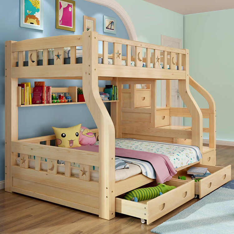 双层床组合高低上下床母子床子子母爬梯下铺母床安装双层双人床滑梯