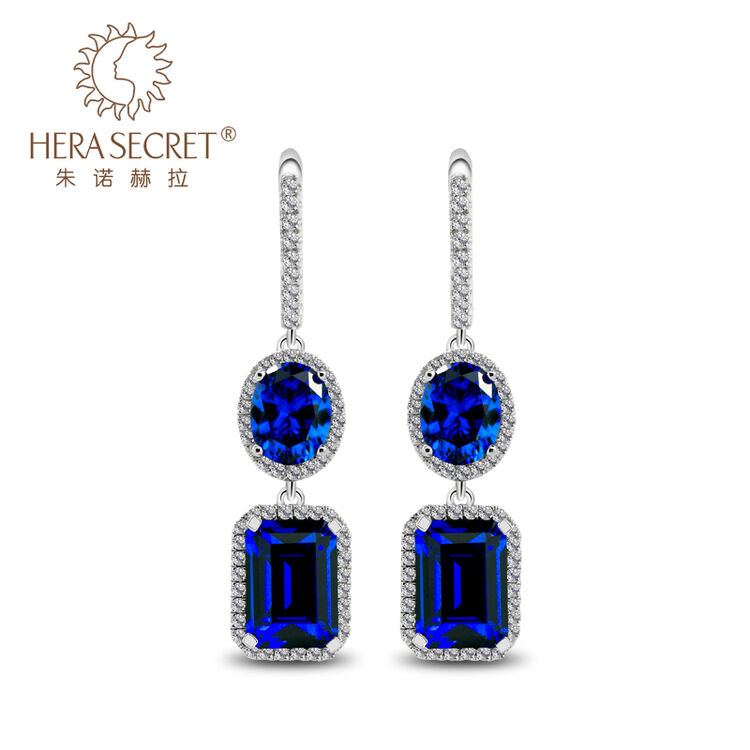 朱诺赫拉(herasecret) 耳饰长款大耳环 极焰之光仿真钻石红宝石银镀金