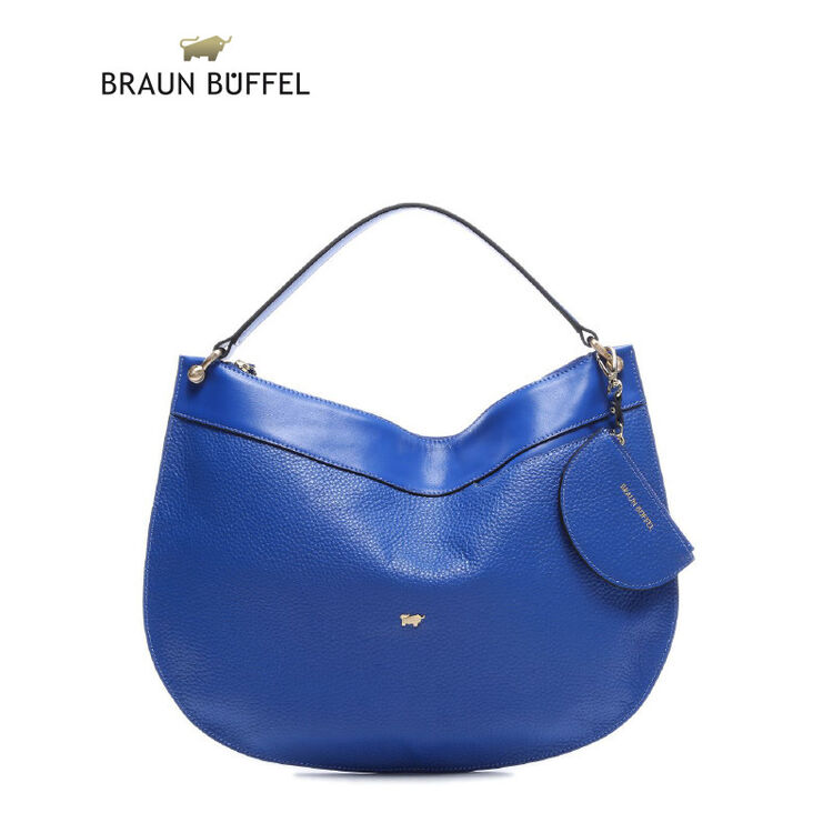 布兰施braun buffel 女士牛皮斜跨包手提包 蓝色 均码