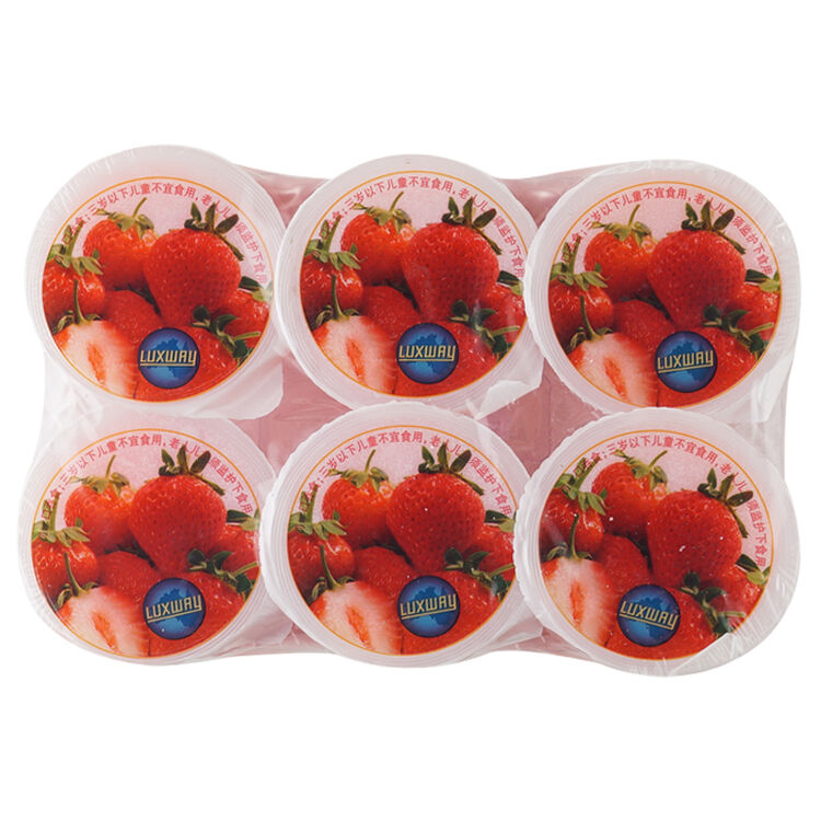 马来西亚原装进口 乐卡斯(luxway)草莓味果冻(果味型)660g(110g*6) 含