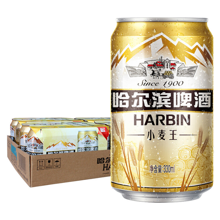 哈爾濱牌百威集團(tuán)哈爾濱牌小麥王啤酒330ml*4組*6聽(tīng)卡包版 菜管家商品