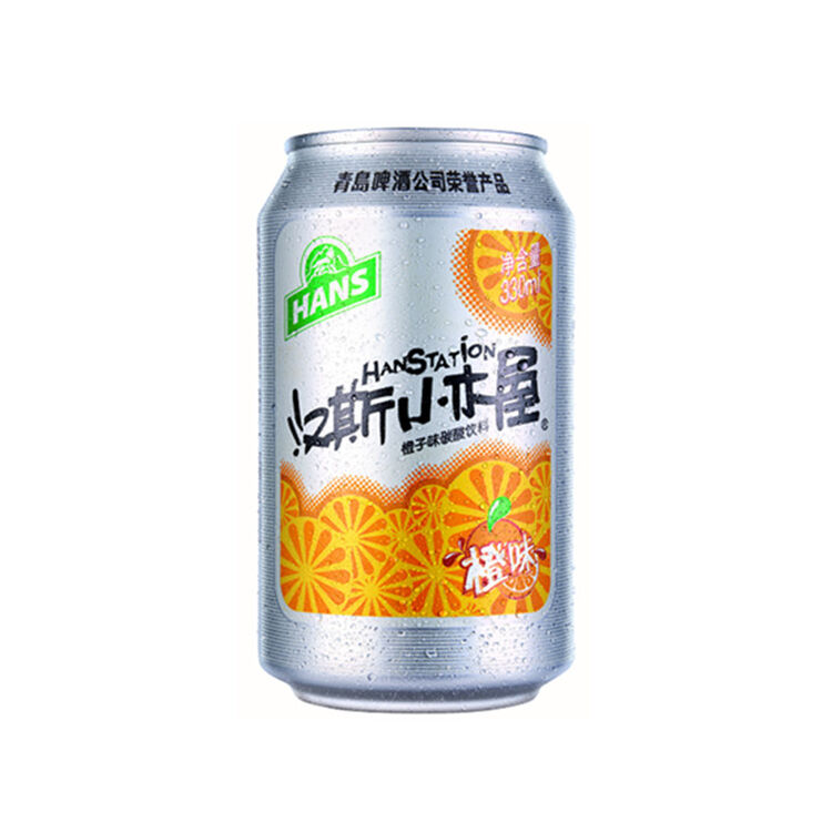 青岛啤酒(tsingtao)汉斯小木屋330ml*12橙味碳酸饮料罐饮
