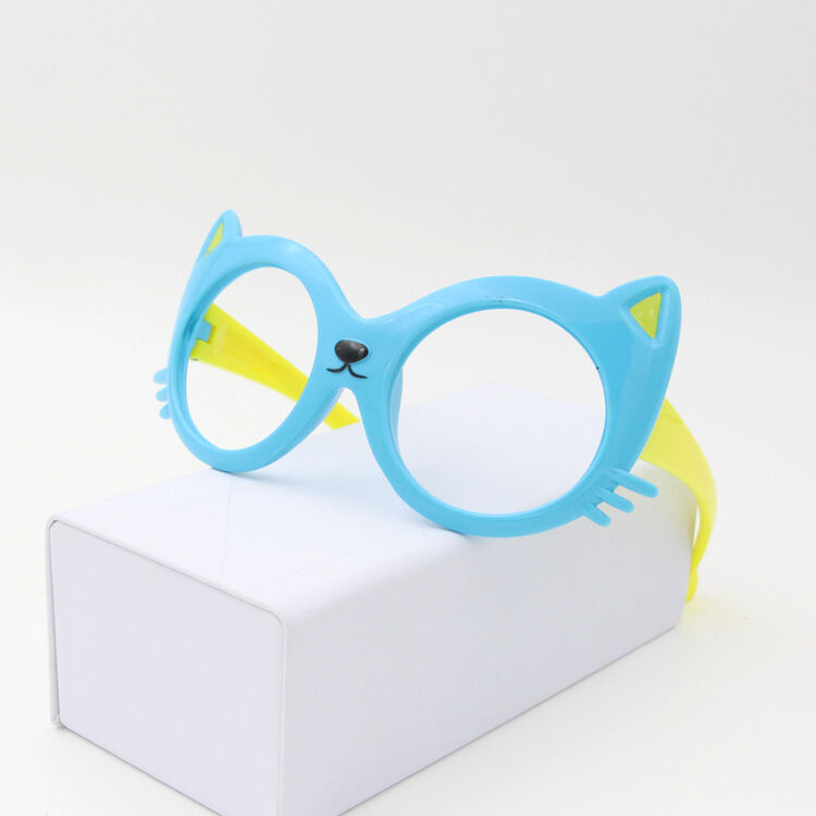 韩版卡通儿童眼镜框女可爱无镜片潮男宝宝超轻小孩装饰眼镜架 蓝框黄